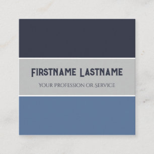 Blauw grijs strepen harmonisch kleurenpalet QR-Cod Vierkante Visitekaartje