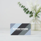 Blauw grijs strepen harmonisch kleurenpalet QR-Cod Visitekaartje (Staand voorkant)