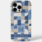 Blauw Grijs Tan Beige Geometric Case-Mate iPhone Case (Achterkant)