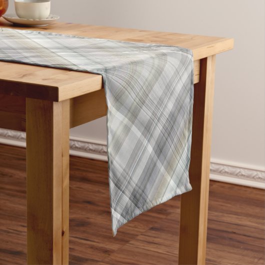 Blauw/Grijs/Tan Plaid Medium Tafelloper (Voorbeeld)