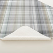 Blauw/Grijs/Tan Plaid Sherpa Deken (3/4)