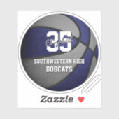 blauw grijs team kleuren jongens basketbal sticker (Vel)