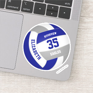 blauw grijs team kleuren meisjes volleybal sticker