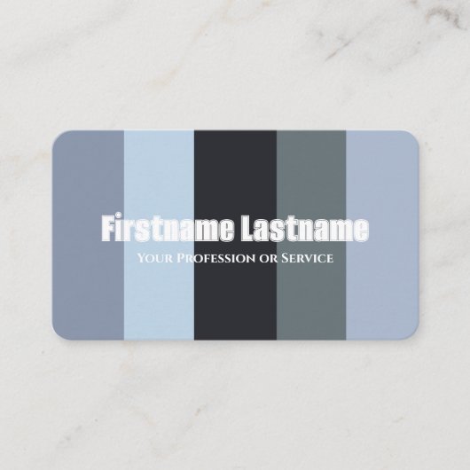 Blauw grijs tinten kleurenpalet kalligrafie QR-Cod Visitekaartje (Voorkant)