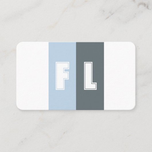 Blauw grijs tinten kleurenpalet kalligrafie QR-Cod Visitekaartje (Voorkant)