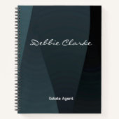 Blauw grijs verloop golvenpatroon notitieboek (Voorkant)