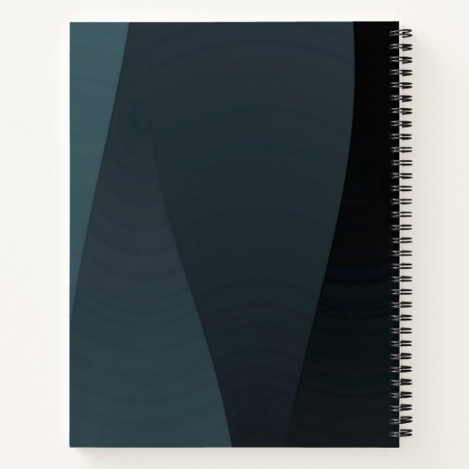 Blauw grijs verloop golvenpatroon notitieboek (Achterkant)