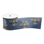 Blauw grijs Victoriaans sierdesign Lint (Spoel)
