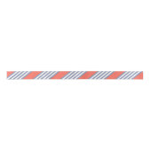 Blauw-grijs vijf stripe patronen met levend koraal lint (Voorkant)