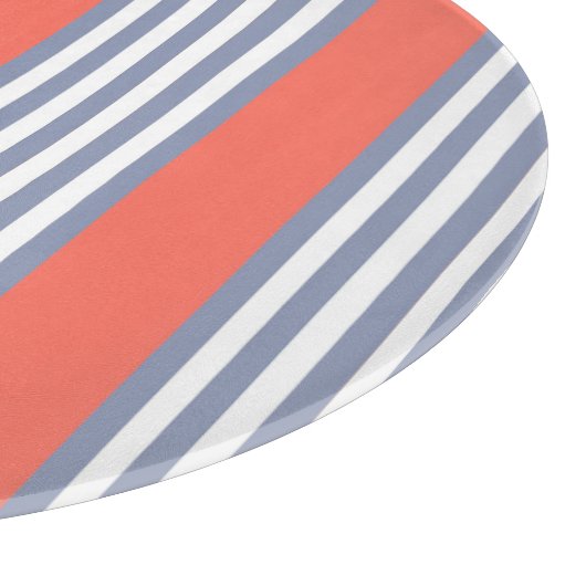 Blauw-grijs vijf stripe patronen met levend koraal snijplank (Hoek)