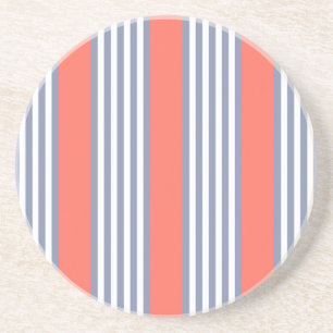 Blauw-grijs vijf stripe patronen met levend koraal zandsteen onderzetter
