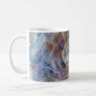 Blauw Grijs Vloeibare Marmerende Illustratie Koffiemok