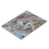 Blauw Grijs Vloeibare Marmerende Illustratie Notitieboek (Linkerzijde)