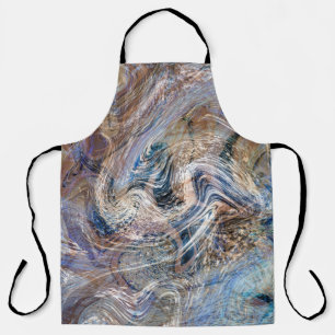 Blauw Grijs Vloeibare Marmerende Illustratie Schort
