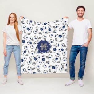 blauw grijs voetbalteam kleuren jongens meisjes sp fleece deken