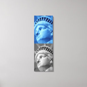 Blauw Grijs Vrijheidsbeeld Verpakt Canvas Afdruk