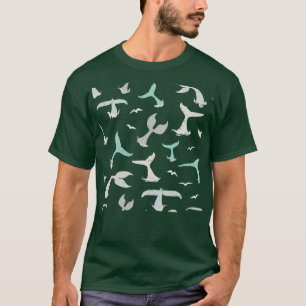 Blauw grijs walvispatroon t-shirt