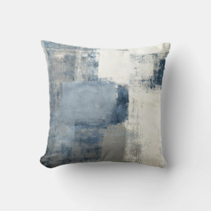Blauw/grijs/wit Abstract decor Pillow Kussen