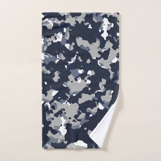 Blauw grijs wit Camouflage Camopatroon Bad Handdoek (Handdoek)