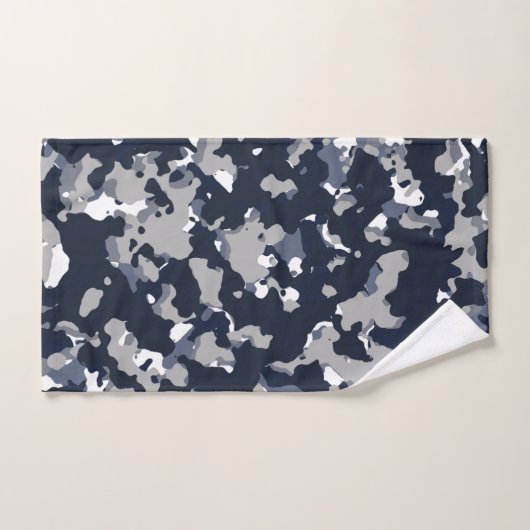 Blauw grijs wit Camouflage Camopatroon Bad Handdoek (Handdoek)