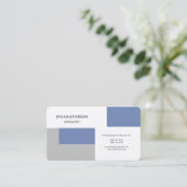 Blauw Grijs Wit Ontwerp Modern Plain Minimalist Visitekaartje (Staand voorkant)