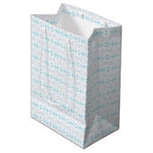 Blauw grijs wit pastel deco Pattern Baby Gift Medium Cadeauzakje (Voorkant Gekanteld)