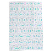 Blauw grijs wit pastel deco Pattern Baby Gift Medium Cadeauzakje (Achterkant)
