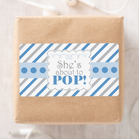 Blauw & Grijs Ze staat op het punt om waterfleseti Etiket (Insitu)