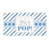 Blauw & Grijs Ze staat op het punt om waterfleseti Etiket (Voorkant)