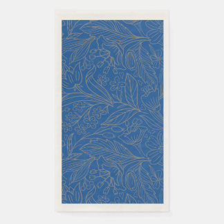 Blauw Grijs Zilver Moderne Bloemen Servet