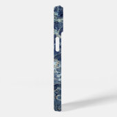 Blauw Grijs Zwart Marmer & Beige Aderen Case-Mate iPhone Case (Achterkant / Rechts)