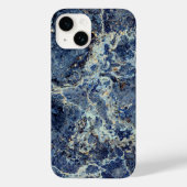 Blauw Grijs Zwart Marmer & Beige Aderen Case-Mate iPhone Case (Achterkant)