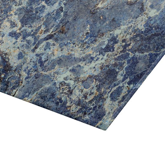 Blauw Grijs Zwart Marmer & Beige Aderen Snijplank (Hoek)