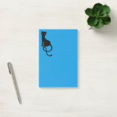 Blauw grijs zwarte kat post-it® notes (Kantoor)