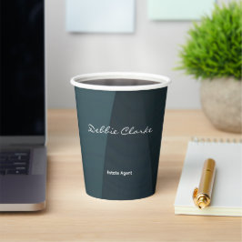 Blauw grijswaardenpatroon papieren bekers