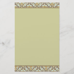 Blauw & grijze Damascus 100% gerecycled papier