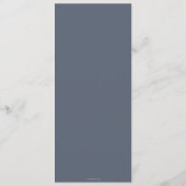 Blauw-grijze handgedrukte Kerst Holly+Bessen Menu (Achterkant)