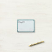 Blauw-grijze vleugels post-it® notes (Op bureau)