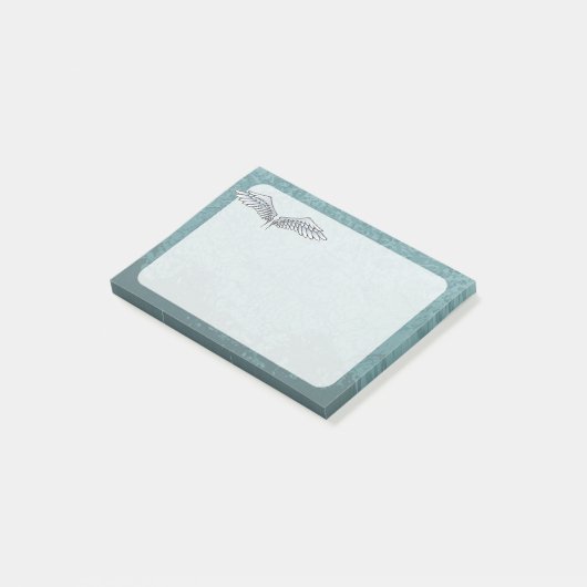 Blauw-grijze vleugels post-it® notes (Schuin)