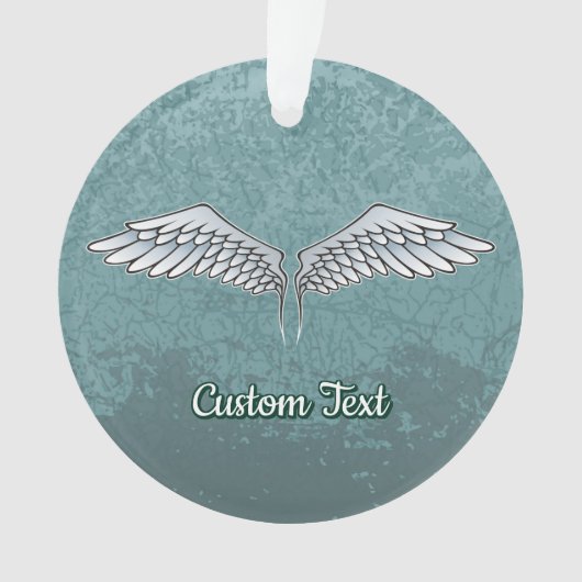 Blauw-grijze wings-versiering ornament (voorkant)