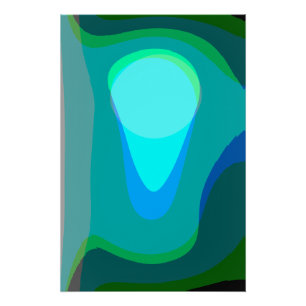 Blauw Groen 806 Abstract Perfect Poster