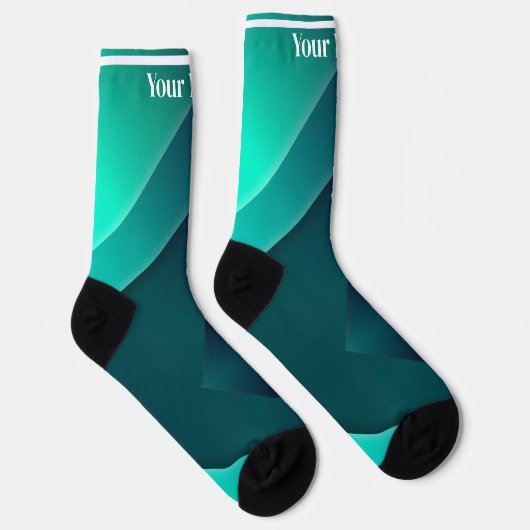 Blauw  & groen | Aangepaste naam Sokken (Rechts)