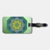 Blauw groen abstract ontwerp bagagelabel (Achterkant horizontaal)