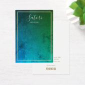 Blauw groen Abstract script oorscherm Visitekaartje (Bureau)