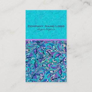 Blauw-Groen Abstract Swirls 2 Visitekaartje