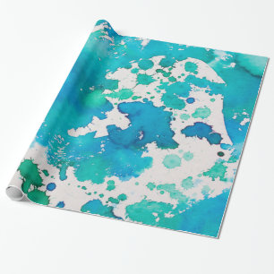 blauw groen abstract verpakkingspapier cadeaupapier