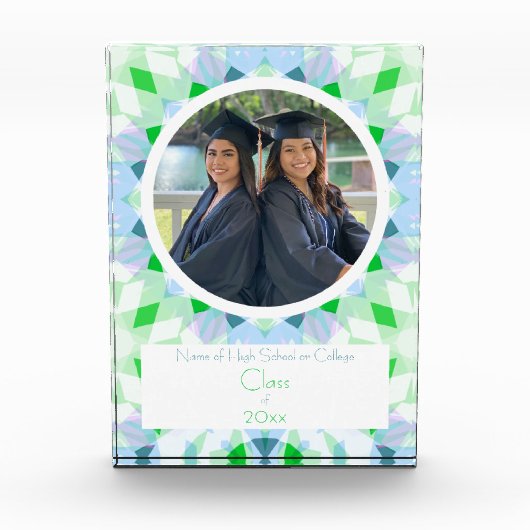  Blauw Groen Afstuderen Foto Keepsake Gift (Voorkant)