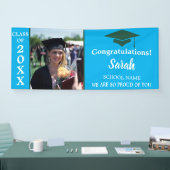 Blauw & Groen Afstuderen Fotoklas van 2025 Spandoek (Beurs)