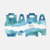 Blauw Groen Aqua Waterverf Bruiloft Dank u Bedankdoosjes (Uitgevouwen)