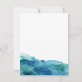 Blauw Groen Aqua Waterverf Modern Bruiloft RSVP 2 (Achterkant)